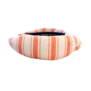 Spring/Summer Coral Striped Knotted Headband